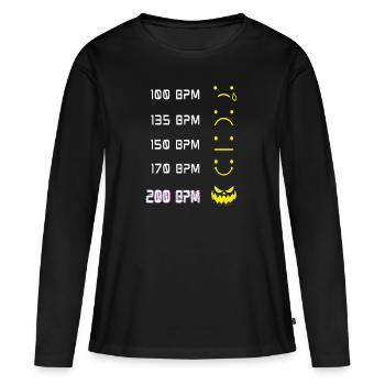 Music Techno Rave Acid House EDM Hardstyle 200 BPM - Women's Premium Organic Long Sleeve Shirt - black - Front - Julia (174cm)