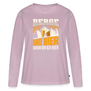 Berge Bier Wandern - Frauen Premium Bio Langarmshirt - Altrosa - Vorne - Julia (174cm)