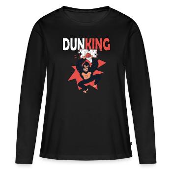 Basketball Dunking Gorilla Monkey Basket - Women's Premium Organic Long Sleeve Shirt - black - Front - Julia (174cm)