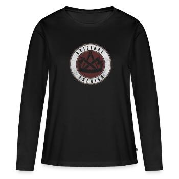 Zimmermann Symbol Guild Motif d’armoiries pour charpentier - T-shirt manches longues Premium bio Femme - noir - Devant - Julia (174cm)