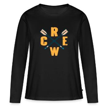 Rames croisées Rames Dessins T-Shirt Cadeau Cadeau - T-shirt manches longues Premium bio Femme - noir - Devant - Julia (174cm)
