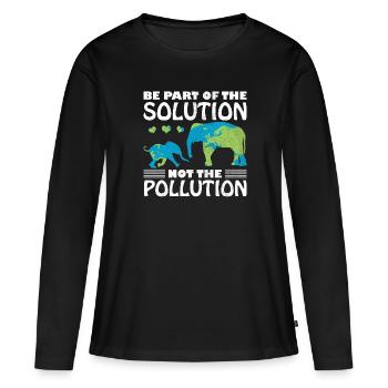 Jour de la Terre Éléphant Disant Environnement Climat Idée Cadeau - T-shirt manches longues Premium bio Femme - noir - Devant - Julia (174cm)