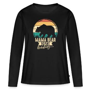 Mama Bear 2023 loads bear mom pregnancy baby - Women's Premium Organic Long Sleeve Shirt - black - Front - Julia (174cm)
