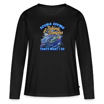 Plongée sous-marine et prélèvement d’échantillons Biologiste marin - T-shirt manches longues Premium bio Femme - noir - Devant - Julia (174cm)