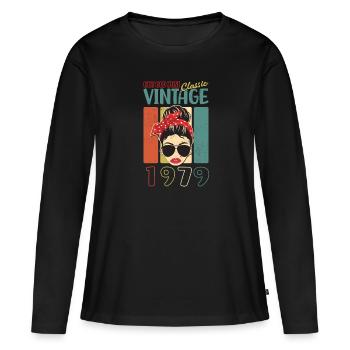 Not old Just classic Vintage 1979 43rd birthday - Women's Premium Organic Long Sleeve Shirt - black - Front - Julia (174cm)