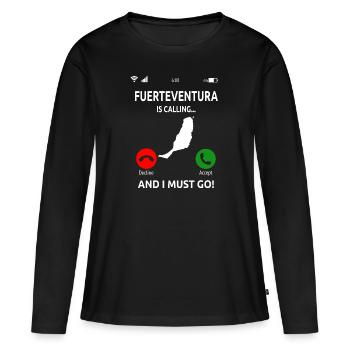 Fuerteventura Îles Canaries Vacances - T-shirt manches longues Premium bio Femme - noir - Devant - Julia (174cm)