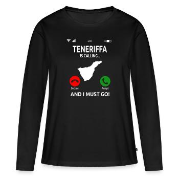 Tenerife Îles Canaries Vacances - T-shirt manches longues Premium bio Femme - noir - Devant - Julia (174cm)