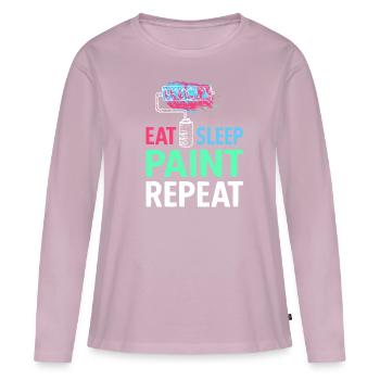 Painter Painting Paint Eat Sleep Paint Repeat - Women's Premium Organic Long Sleeve Shirt - dusky pink - Front - Julia (174cm)