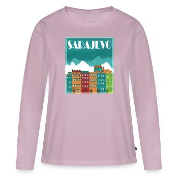 Sarajevo Landscape Vintage Art - Frauen Premium Bio Langarmshirt - Altrosa - Vorne - Julia (174cm)