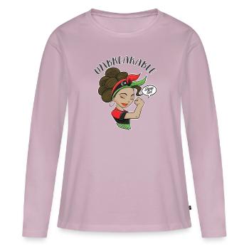 Libyan Girl Unbreakable I Libyan Heritage I Libya - Frauen Premium Bio Langarmshirt - Altrosa - Vorne - Julia (174cm)