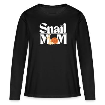 Mama Schnecke Zitat Ein Geschenk - Frauen Premium Bio Langarmshirt - Schwarz - Vorne - Julia (174cm)