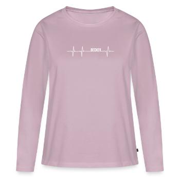 Becker Herzschlag Familie Nachname Geschenk - Frauen Premium Bio Langarmshirt - Altrosa - Vorne - Julia (174cm)