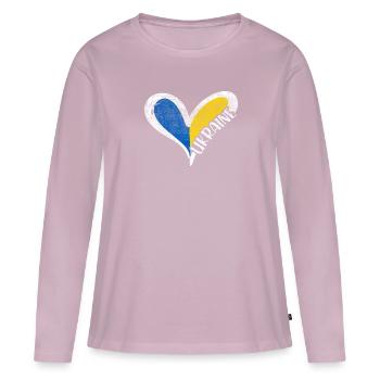 Ukraine War - Women's Premium Organic Long Sleeve Shirt - dusky pink - Front - Julia (174cm)