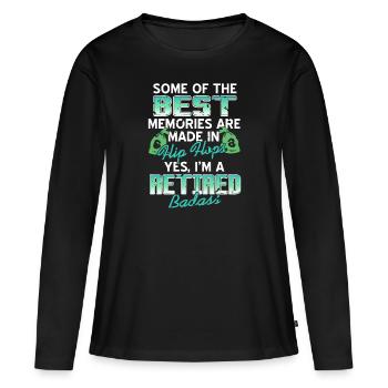 Les meilleurs souvenirs sont faits dans le thé Flip Flops - T-shirt manches longues Premium bio Femme - noir - Devant - Julia (174cm)