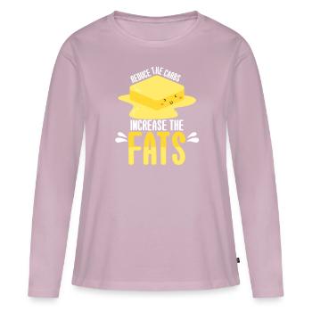 Keto Reduce Carbs Increase Fats - Women's Premium Organic Long Sleeve Shirt - dusky pink - Front - Julia (174cm)