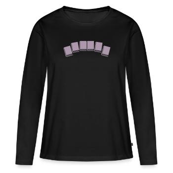Buch Bücher lesen - Frauen Premium Bio Langarmshirt - Schwarz - Vorne - Julia (174cm)