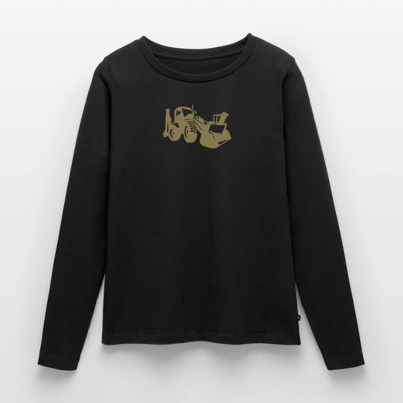 Baggerfahrer Bagger Frontlader Sprüche Frauen Premium Bio Langarmshirt