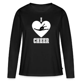 Ich Liebe Cheer Geschenk Für Cheerleader Girl - Frauen Premium Bio Langarmshirt - Schwarz - Vorne - Julia (174cm)