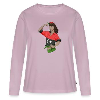 Libyan Girl Unbreakable I Libyan Heritage I Libya - Frauen Premium Bio Langarmshirt - Altrosa - Vorne - Julia (174cm)