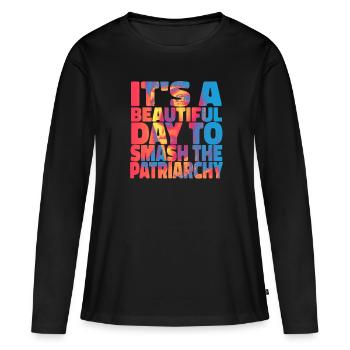 Smash La fille du Patriarcat - T-shirt manches longues Premium bio Femme - noir - Devant - Julia (174cm)