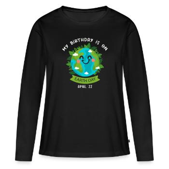 Sweet Earth Day 22 avril Anniversaire Anime Cadeau - T-shirt manches longues Premium bio Femme - noir - Devant - Julia (174cm)