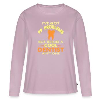 J’ai 99 problèmes Cool Drôle de thé de dentiste - T-shirt manches longues Premium bio Femme - rose poudré - Devant - Julia (174cm)