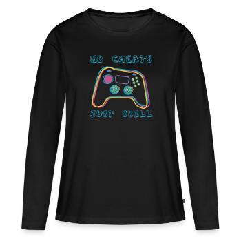 No Cheats Just Skill - Women's Premium Organic Long Sleeve Shirt - black - Front - Julia (174cm)
