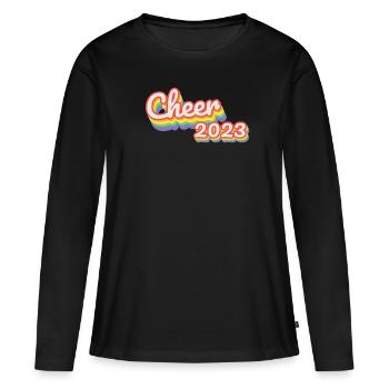 Cheer 2023 Arc-en-ciel pour les chefs d’école - T-shirt manches longues Premium bio Femme - noir - Devant - Julia (174cm)