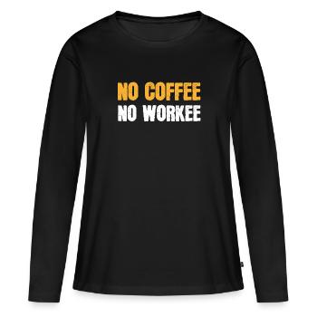 Matin Grouch Coffee Lovers Coffee Home Office Uni - T-shirt manches longues Premium bio Femme - noir - Devant - Julia (174cm)