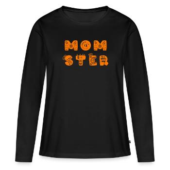 Monster Little Monsters Cadeau pour la citrouille de maternité - T-shirt manches longues Premium bio Femme - noir - Devant - Julia (174cm)