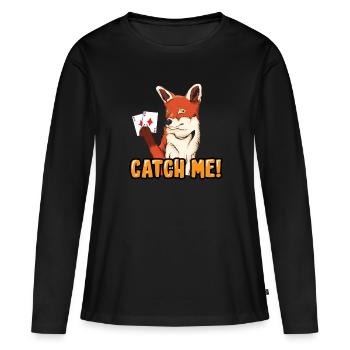 Catch Me Fox caught Doko Double Head - Women's Premium Organic Long Sleeve Shirt - black - Front - Julia (174cm)