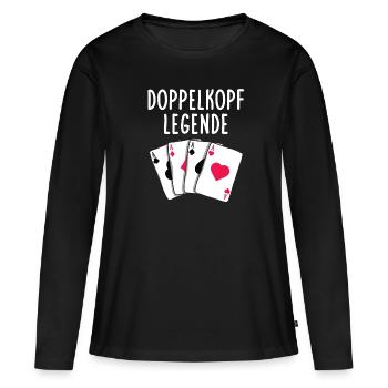 Cartes à jouer de légende à deux têtes - T-shirt manches longues Premium bio Femme - noir - Devant - Julia (174cm)