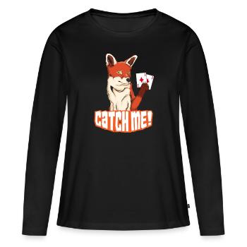 Catch Me Fox caught double head - Women's Premium Organic Long Sleeve Shirt - black - Front - Julia (174cm)