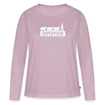 Manager Vaches Agriculteur Gassi Agriculteur Dicton - T-shirt manches longues Premium bio Femme - rose poudré - Devant - Julia (174cm)