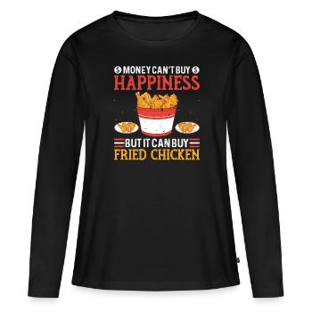 Fast Food Brathähnchen Foodaholic Lifestyle Gesche - Frauen Premium Bio Langarmshirt - Schwarz - Vorne - Julia (174cm)