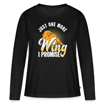 Restauration rapideaholic Poulet frit croustillant Gesch - T-shirt manches longues Premium bio Femme - noir - Devant - Julia (174cm)