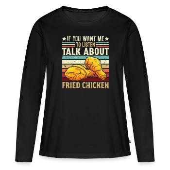 Fast Food Lifestyle Foodaholic Brathähnchen Gesche - Frauen Premium Bio Langarmshirt - Schwarz - Vorne - Julia (174cm)
