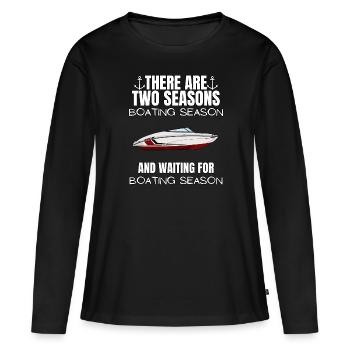 Boat Regatta . Powerboat motor yacht . Yacht Sailing - Women's Premium Organic Long Sleeve Shirt - black - Front - Julia (174cm)