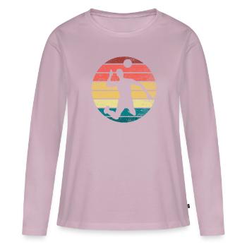 Attaque de volleyball - T-shirt manches longues Premium bio Femme - rose poudré - Devant - Julia (174cm)