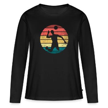 Attaque de volleyball - T-shirt manches longues Premium bio Femme - noir - Devant - Julia (174cm)