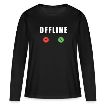 Connexion Internet sans signal de réception hors ligne - T-shirt manches longues Premium bio Femme - noir - Devant - Julia (174cm)