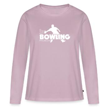 Bowling-Problem - Frauen Premium Bio Langarmshirt - Altrosa - Vorne - Julia (174cm)