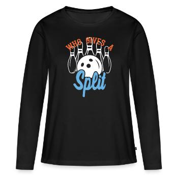 Geteilte Entscheidung - Frauen Premium Bio Langarmshirt - Schwarz - Vorne - Julia (174cm)