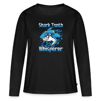 Fossil Tooth Collector Design for a Shark Fossil - Frauen Premium Bio Langarmshirt - Schwarz - Vorne - Julia (174cm)