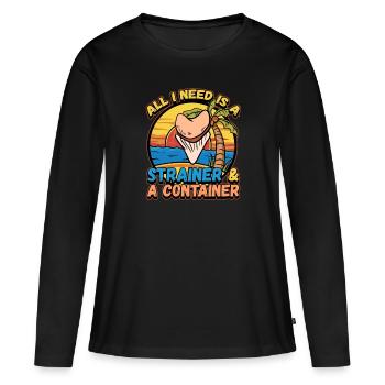 Fossil Tooth Collector Design for a Shark Fossil - Frauen Premium Bio Langarmshirt - Schwarz - Vorne - Julia (174cm)