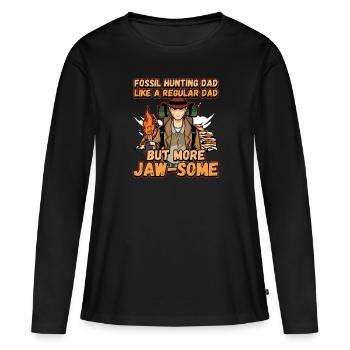 Fossil Tooth Collector Design for a Shark Fossil - Frauen Premium Bio Langarmshirt - Schwarz - Vorne - Julia (174cm)