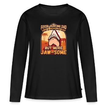 Fossil Tooth Collector Design for a Shark Fossil - Frauen Premium Bio Langarmshirt - Schwarz - Vorne - Julia (174cm)