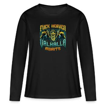 Norse Viking Mythology Design for Viking Warriors - Frauen Premium Bio Langarmshirt - Schwarz - Vorne - Julia (174cm)