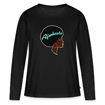 Afrobeats Awesome Afro Lady Afrobeats T-Shirt - T-shirt manches longues Premium bio Femme - noir - Devant - Julia (174cm)