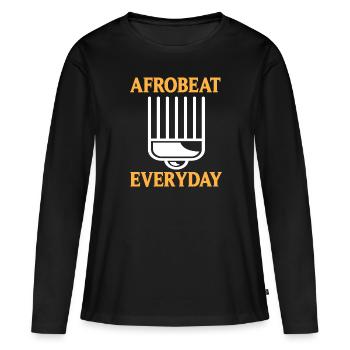 Afrobeat Everyday Awesome Afrobeat Designs - T-shirt manches longues Premium bio Femme - noir - Devant - Julia (174cm)